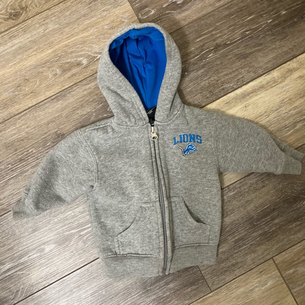 Detroit Lions Gray Hoodie Sweatshirt Infant 0-12 Months Baby NFL